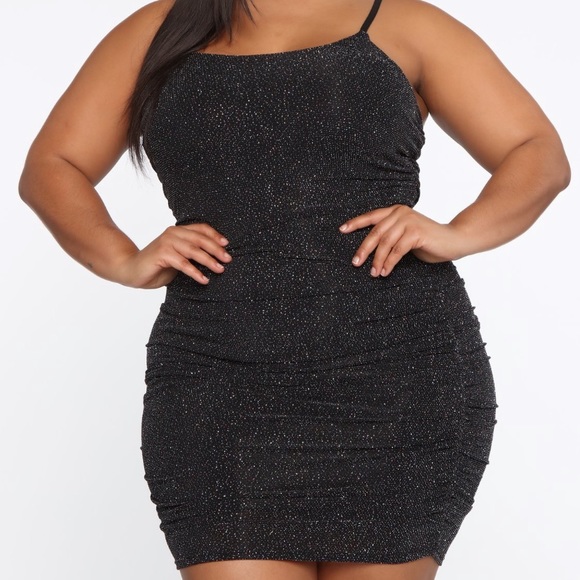 black shimmer dress